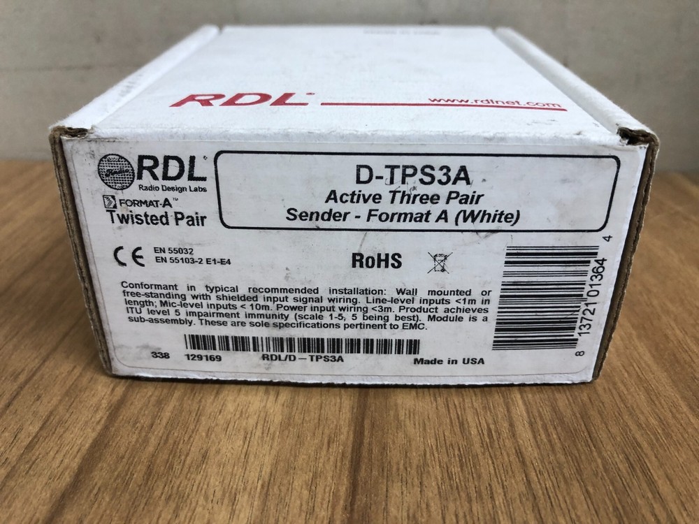 RDL D-TPS3A Active Three-Pair Sender - Twisted Pair Format-A - XLR microphone &