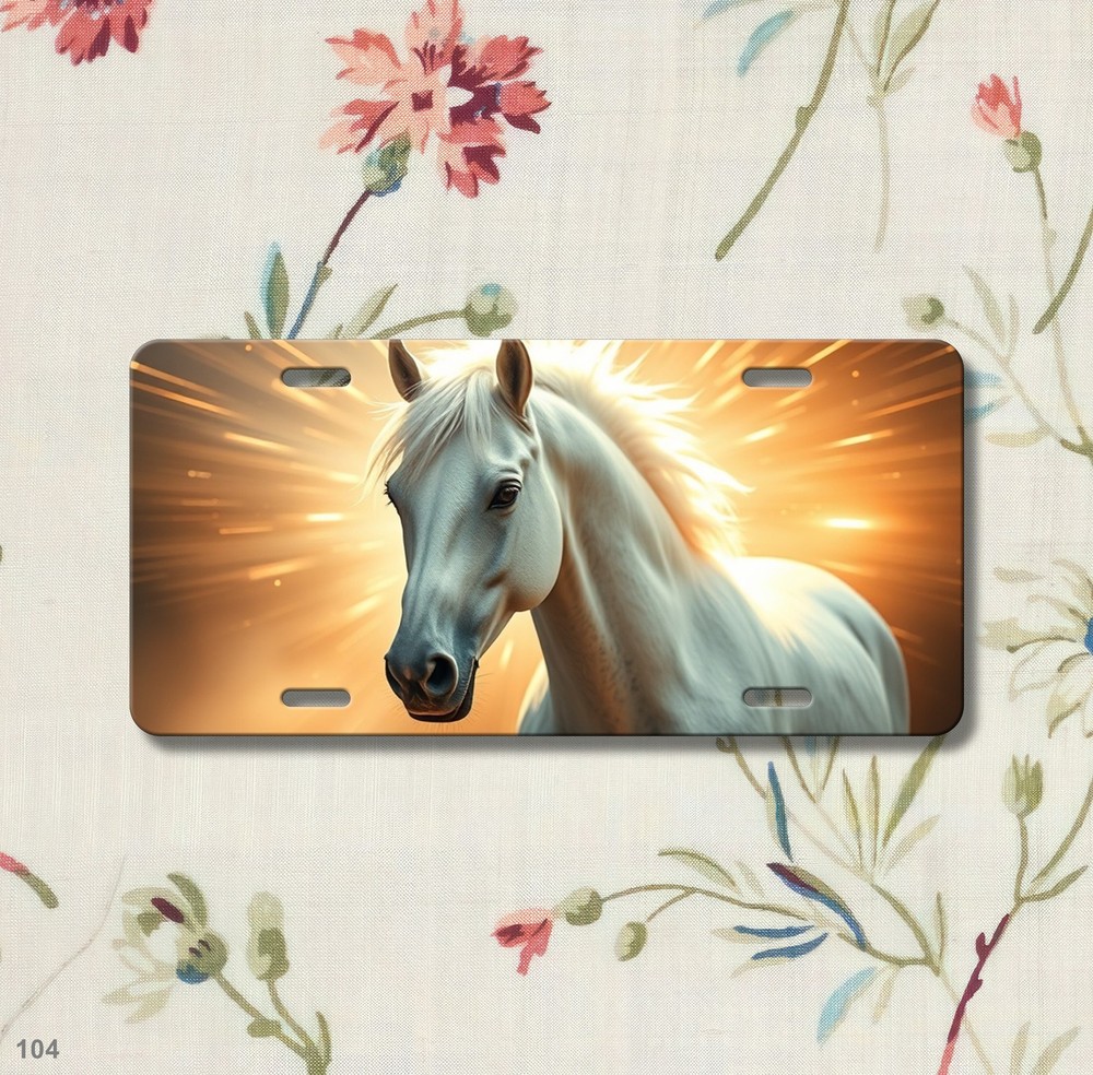 Mustang Horse License Plate Name Personalization Available Galloping Horse Graph