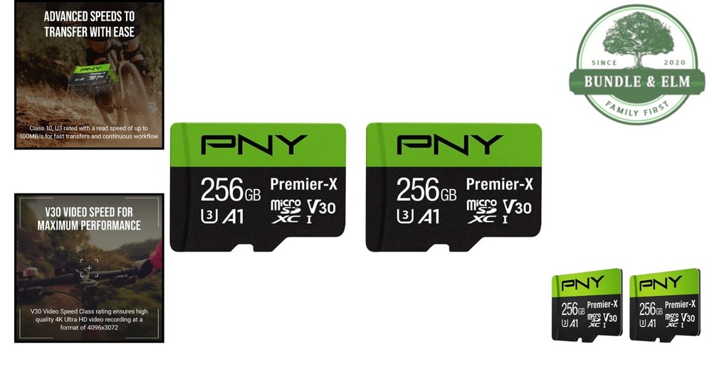 256GB Premier-X Class 10 U3 V30 microSDXC - 2-Pack, Waterproof & Shockproof
