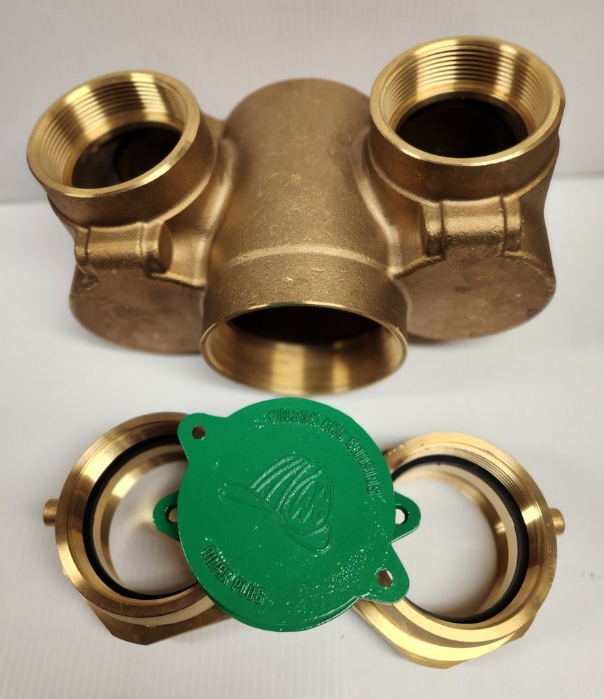 4"X3"X3" BOTTOM OUTLET CONCEALED SIAMESE- INCLUDES RECTANGULAR PLATE-SNOOT-CAPS