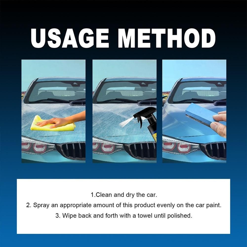 1PCS Car Coating Spray, 3 in 1 Multi-functional Quick 120 ml Effect S6I2