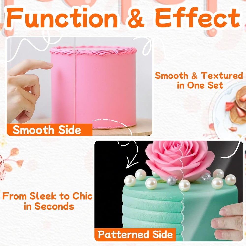 7 PCS Cake Scraper Set, Clear Acrylic Cake Smoother Scraper, Clear Cake Combs...