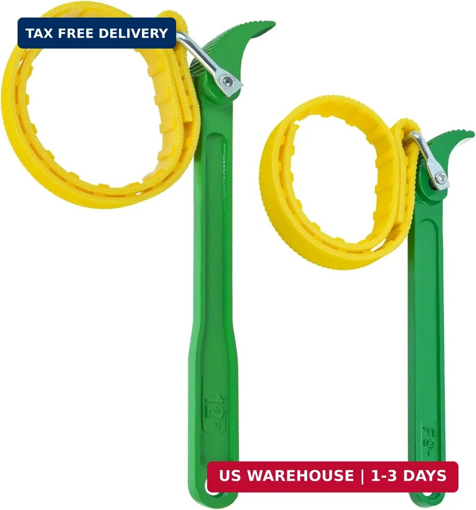 2-Piece Rubber Strap Wrench 9' & 12' Handle, Adjustable Strap Wrench, Rubber Str