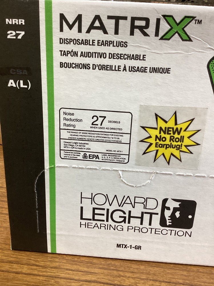 200 Matrix Howard Light hearing PPE.NNR-27, No roll earplug