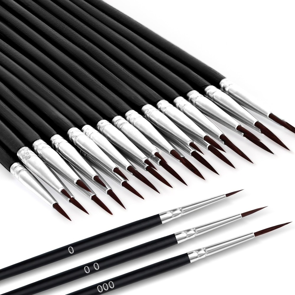 30 Pcs Tiny Detail Paint Brushes Set, Micro Small Small, Black-30