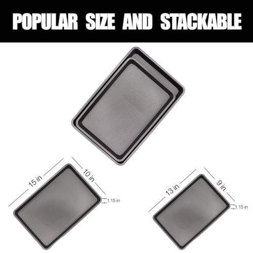 Cookie Sheets for Baking Nonstick,Baking Sheet Pan Cookie Sheet Set 2 Grey
