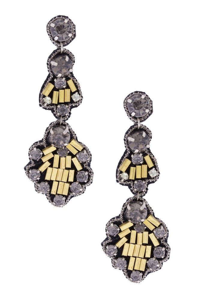 Gleam on Me Black Gold Earring