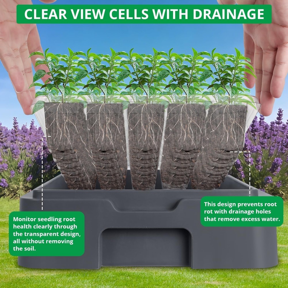 Seed Starter Kit with Adjustable Grow Light & Humidity Dome, 40 Cells