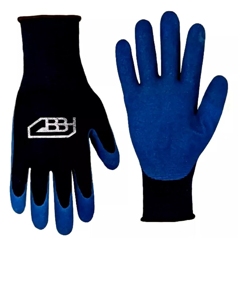 BBH Spring Work Gloves Latex Coated Multicolor 10 Pairs, Extra Large XL
