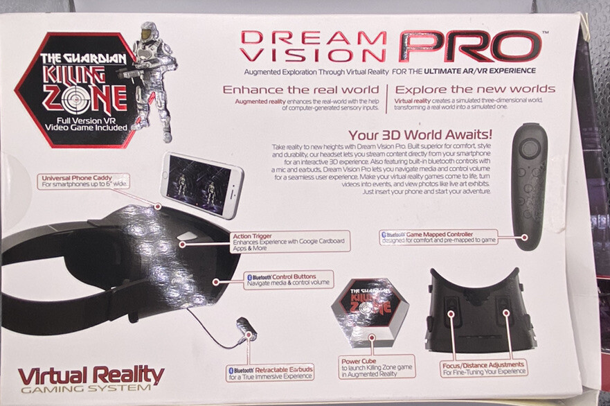 Dream Vision PRO Virtual Reality Smartphone Headset✅BLUETOOTH EAR BUDS✅