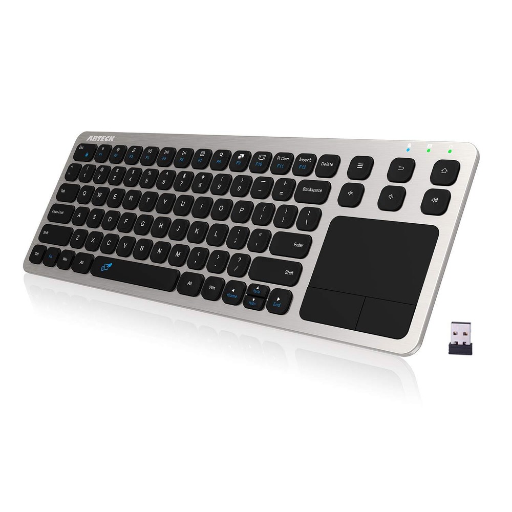 Wireless Keyboard 2.4G Touch TV with Easy Media Control Built-In Touchpad Mo...