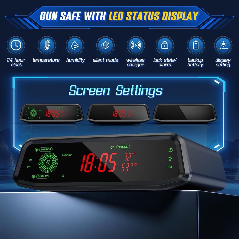 Biometric Gun Safe For Handgun Auto-Open Quick Access Pistol Safe