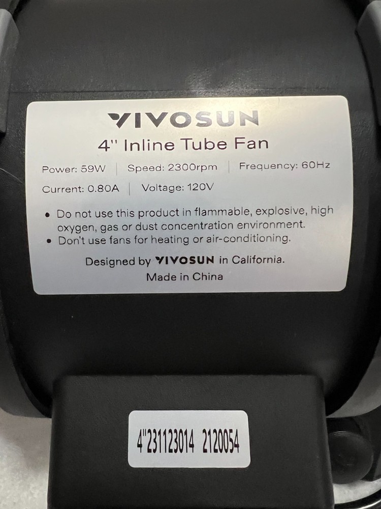 VIVOSUN 4" Inline Fan