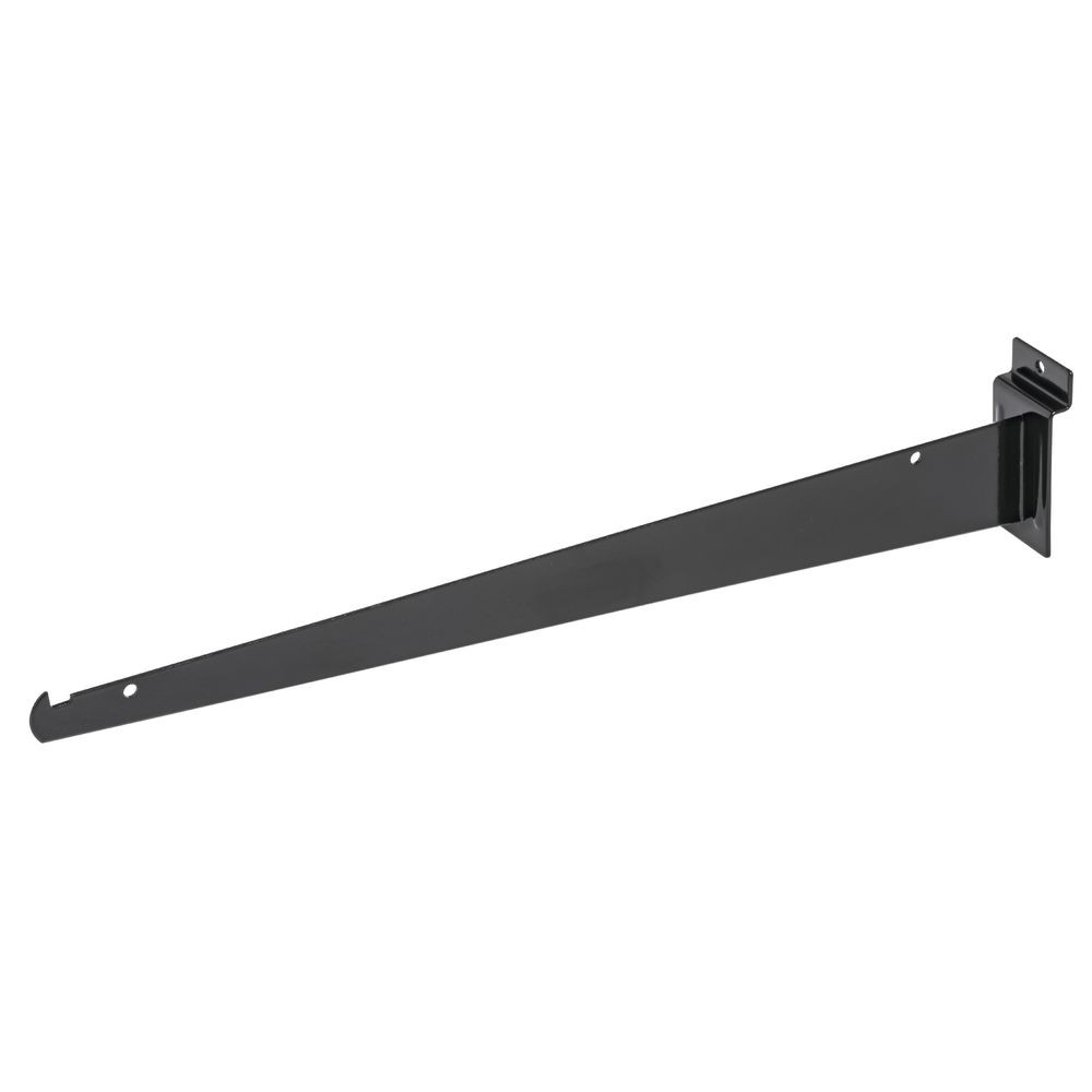 Black Steel Slatwall Shelf Bracket - 16"L