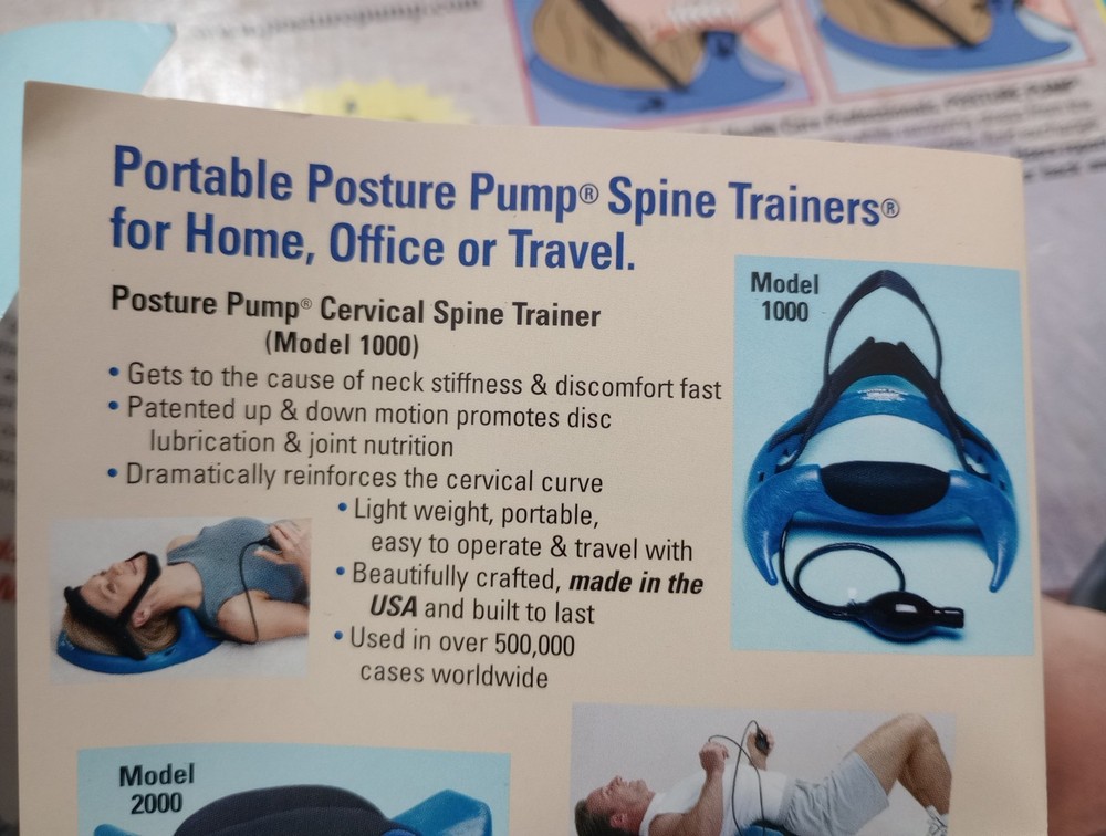 Posture Pump Professional Model 1000 Neck Exerciser Cervical Disc Hydrator +BOX