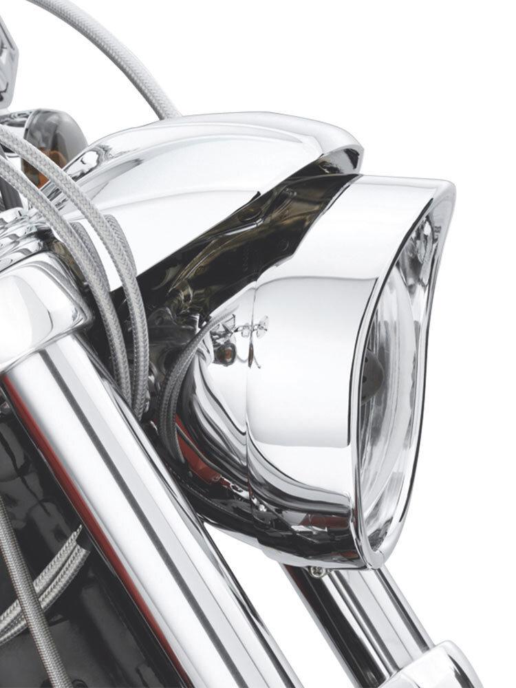 Chrome 7" Headlight Trim Light Ring Visor Bezel for Harley CVO Road King Softail