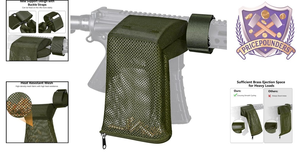 Brass Catcher Nylon Mesh Large Capacity Heat-Resistant Quick Release Tactical...