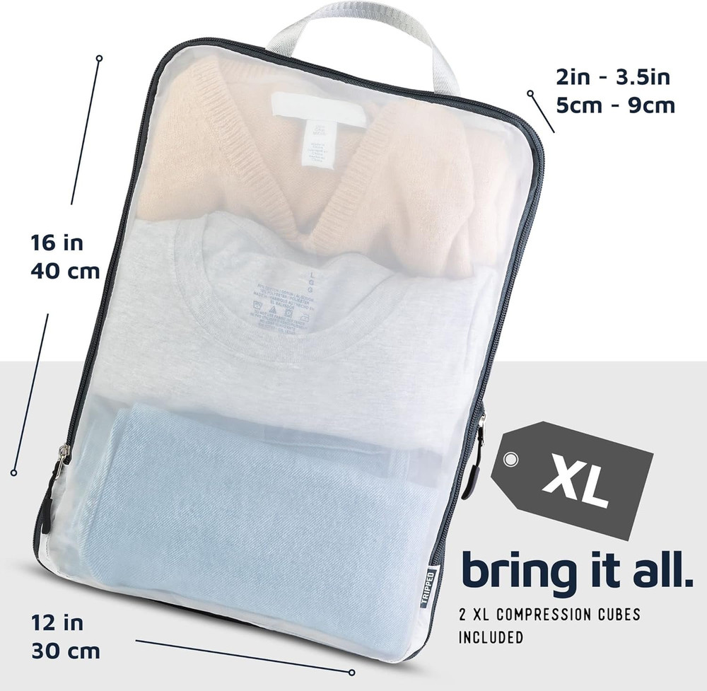 Large Packing Cube Set with See through Mesh- Compression Packing Cubes Travel O