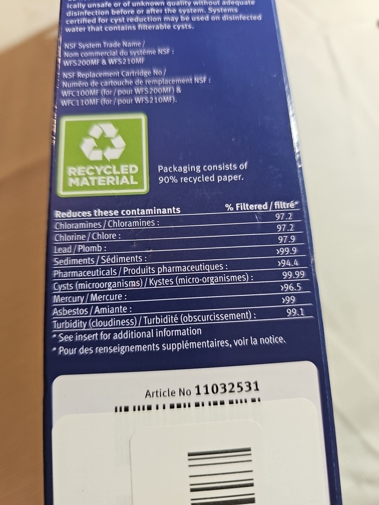 Genuine 11032531 Bosch Ultra Clarity Pro Replacement Refrigerator Water Filter