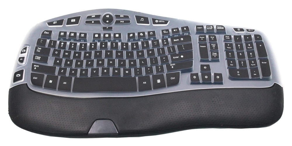 Keyboard Cover for Logitech K350 Wireless Wave Keyboard, Logitech MK570 Black