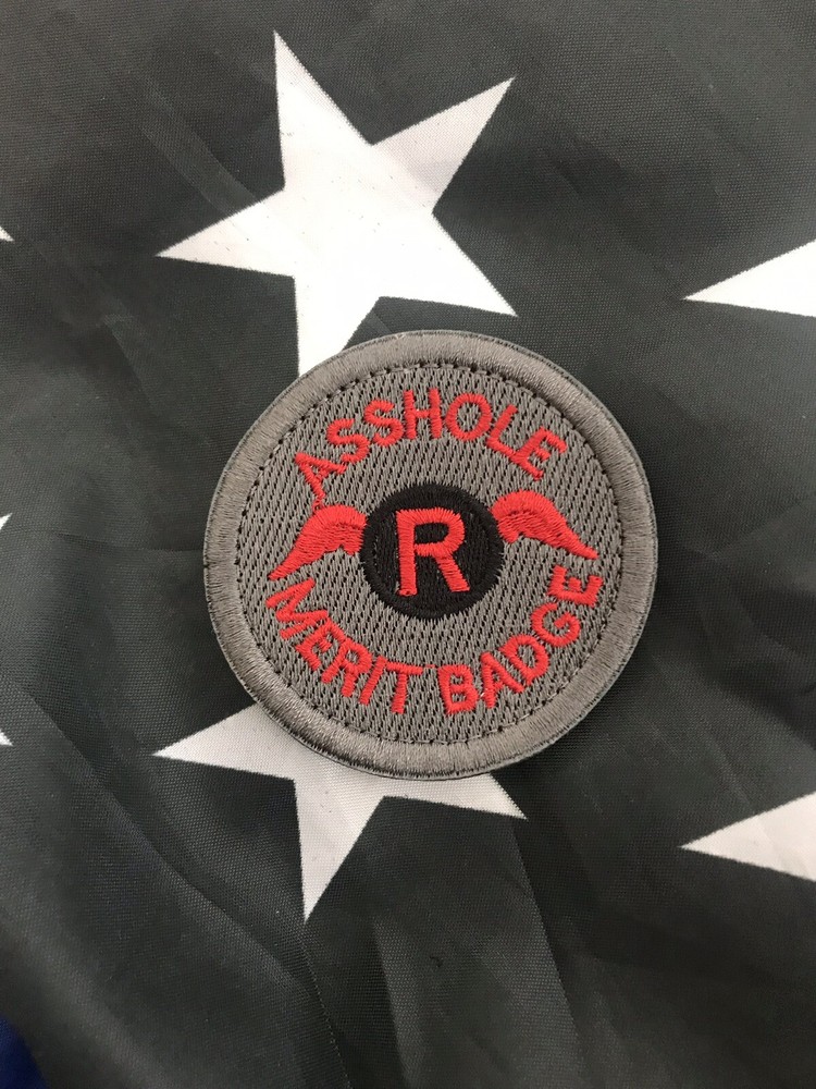 REDWING A**HOLE MERIT 2.5" Embroider Hook/Loop Badge Red Patch