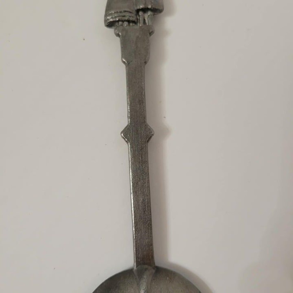 Vintage Dutch Pewter Wedding Spoon