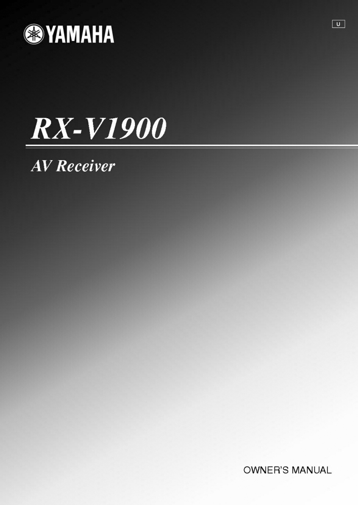 Yamaha RX-V1900 Receiver Owners Manual
