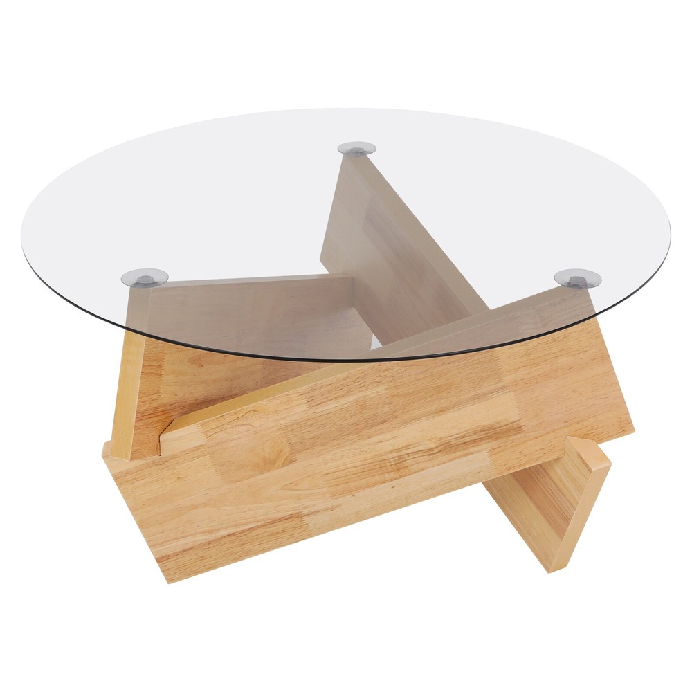 16.1'' H Round Modern SideTable Side Table with Tempered Glass Top End Table ?!
