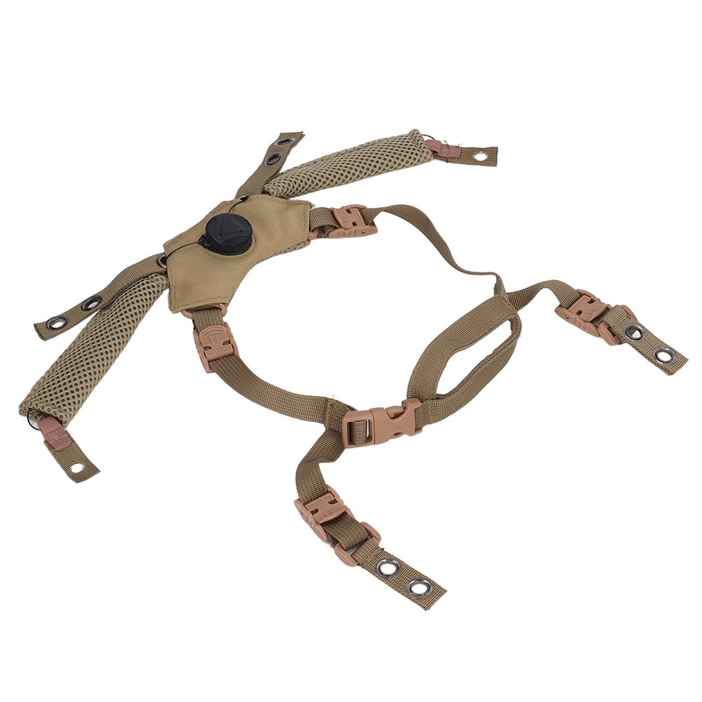 (Tan)Adjustable Dial Suspension System Chin Strap For Fast MICH Helmet WP New