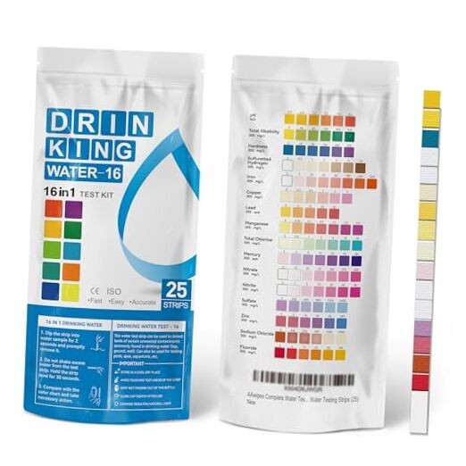 Complete Water Testing Kits for Drinking Water 25 Strips Bag Pack 16 in Well,