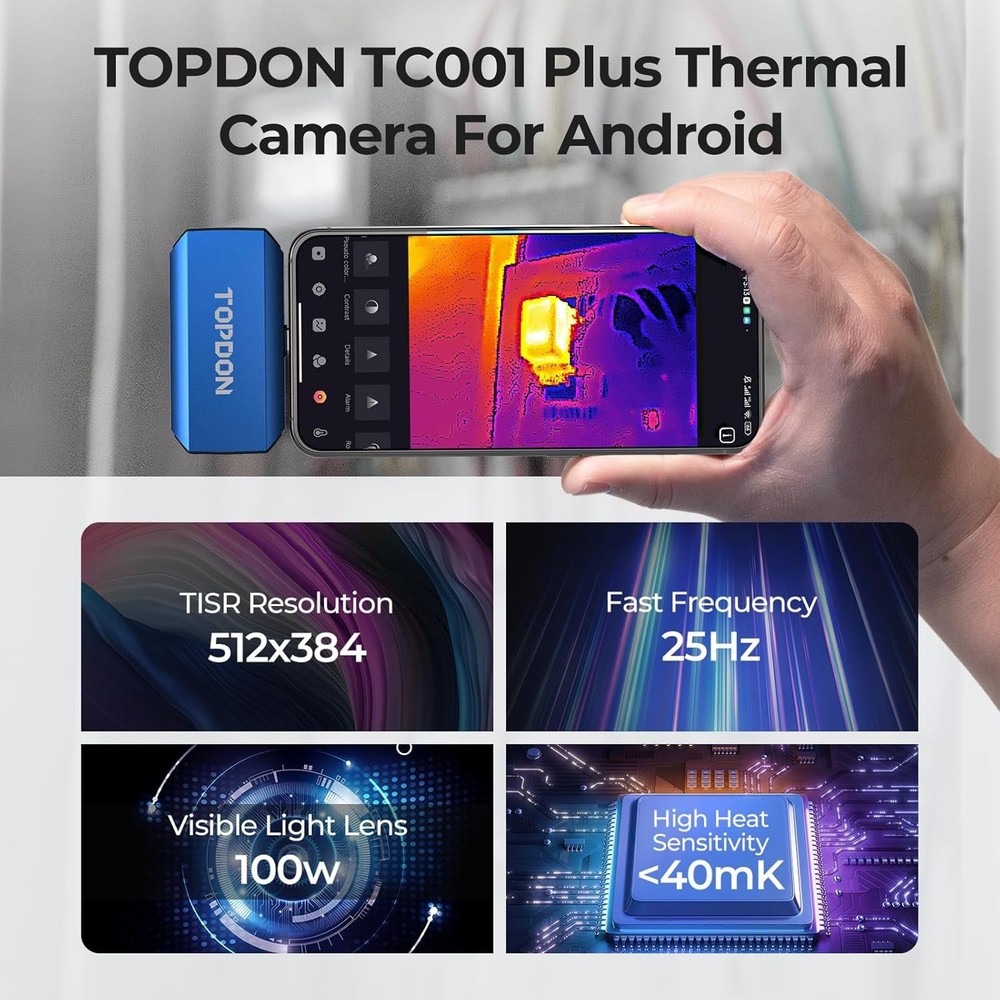 Durable Dual-Lens Thermal Camera for Android - Comprehensive Temperature Range