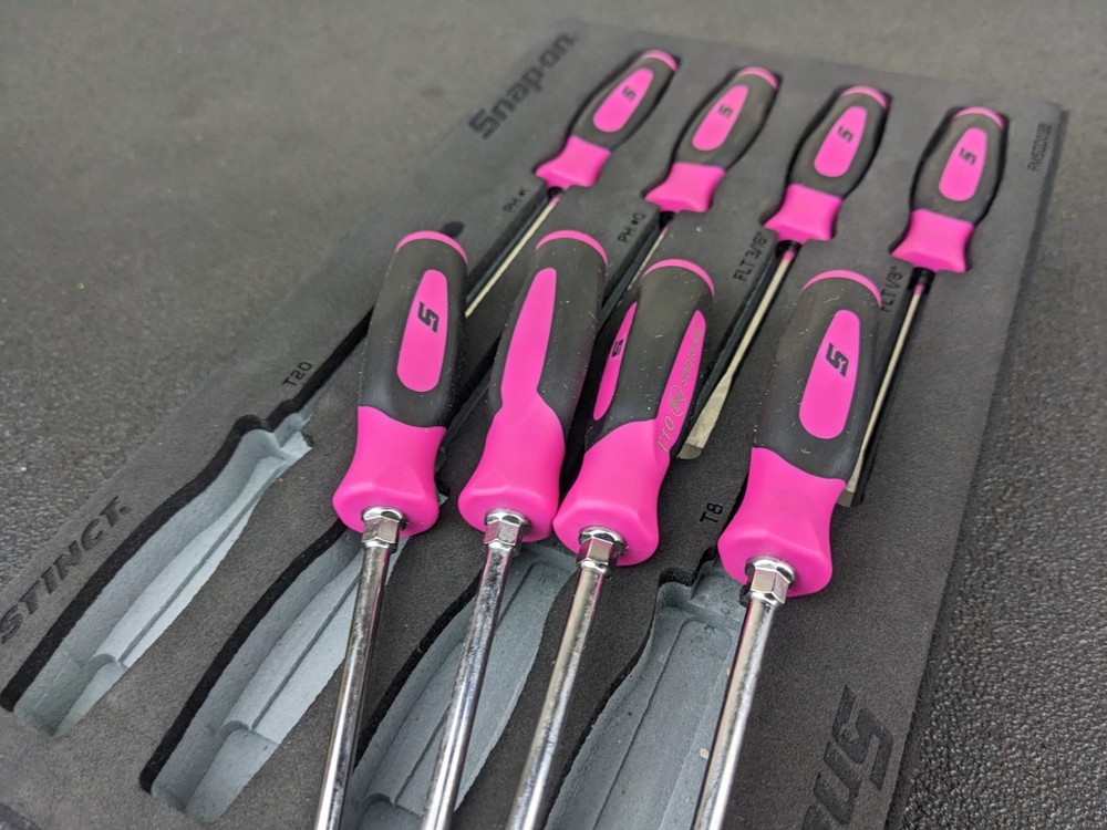 #bn763 Snap-On Tools NEW FMSGD03B Mini Screwdriver Pick Set Pink