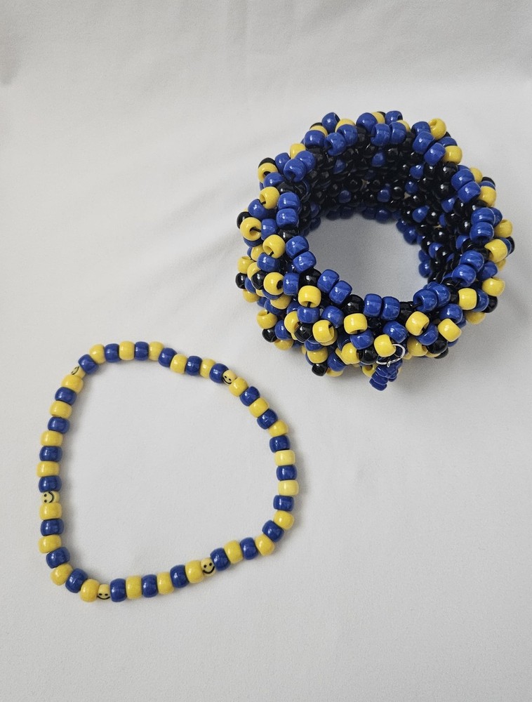 Black, Blue, & Yellow Rotating Kandi Cuff 💛 💙