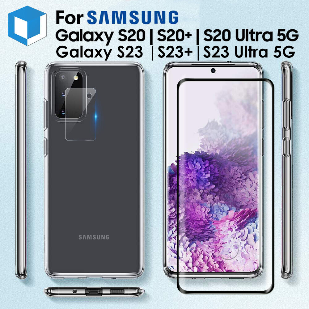Fr Samsung S20 Ultra Front+Camera Lens Tempered Glass Screen Protector+Back Case