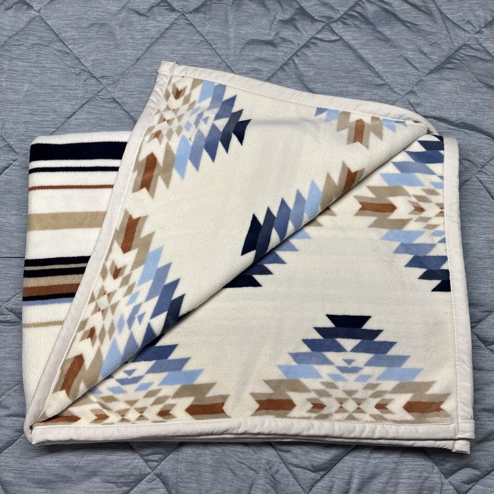 Pendleton Reversible Plush Throw-50x70in Savanna Stripe 100% Polyester