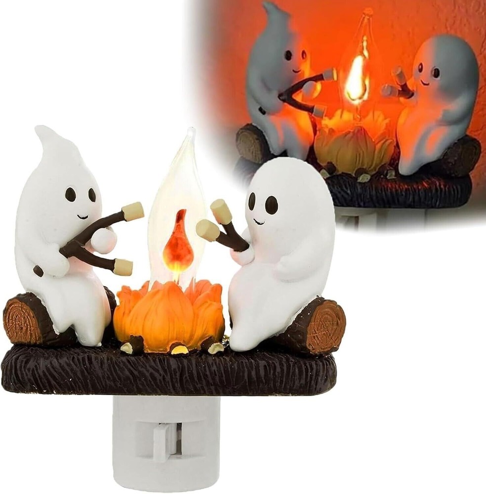 Ghosts Roasting Campfire Flicker Flame Night Light Ghost Roasting Marshmallows