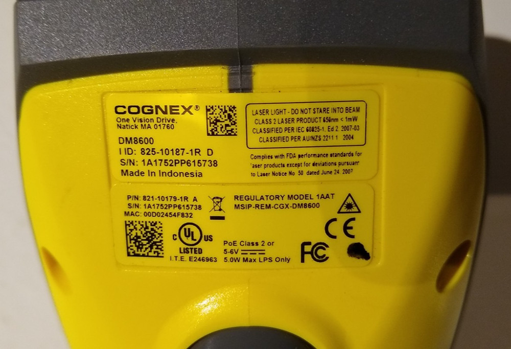 Cognex DM8600 825-10187-IR-D Handheld Barcode Scanner Reader IR Illumination DPM