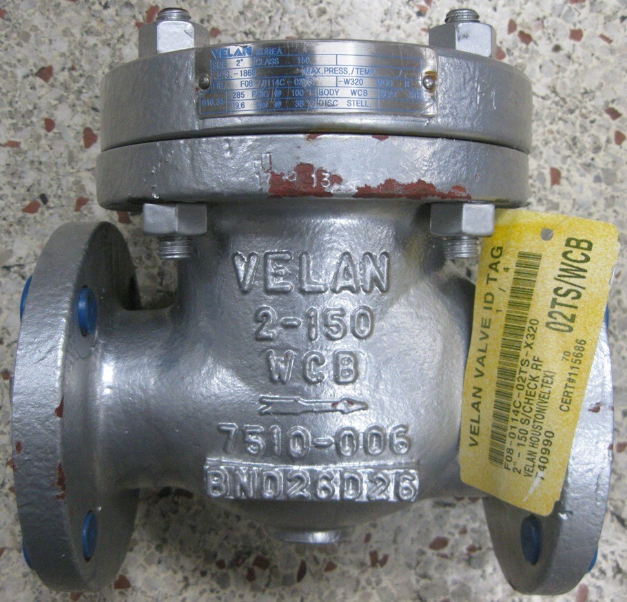 VELAN 2” 150 WCB FLANGED RAISED FACE CHECK VALVE