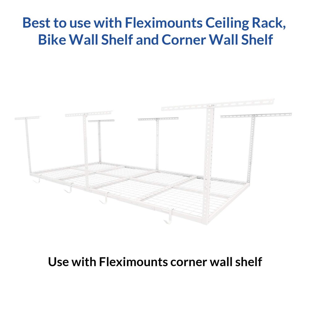 4 Pack Add On Storage Rail Hook Accessory for Ceiling Rack and Wall Shelving,...