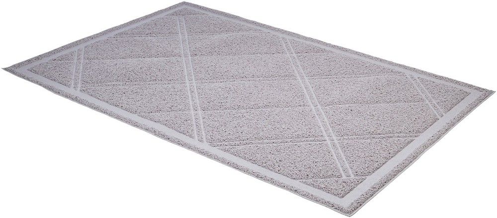 Amazon Basics Less-Mess Cat Litter Box Mat, 1 Count (Pack of 1), Gray