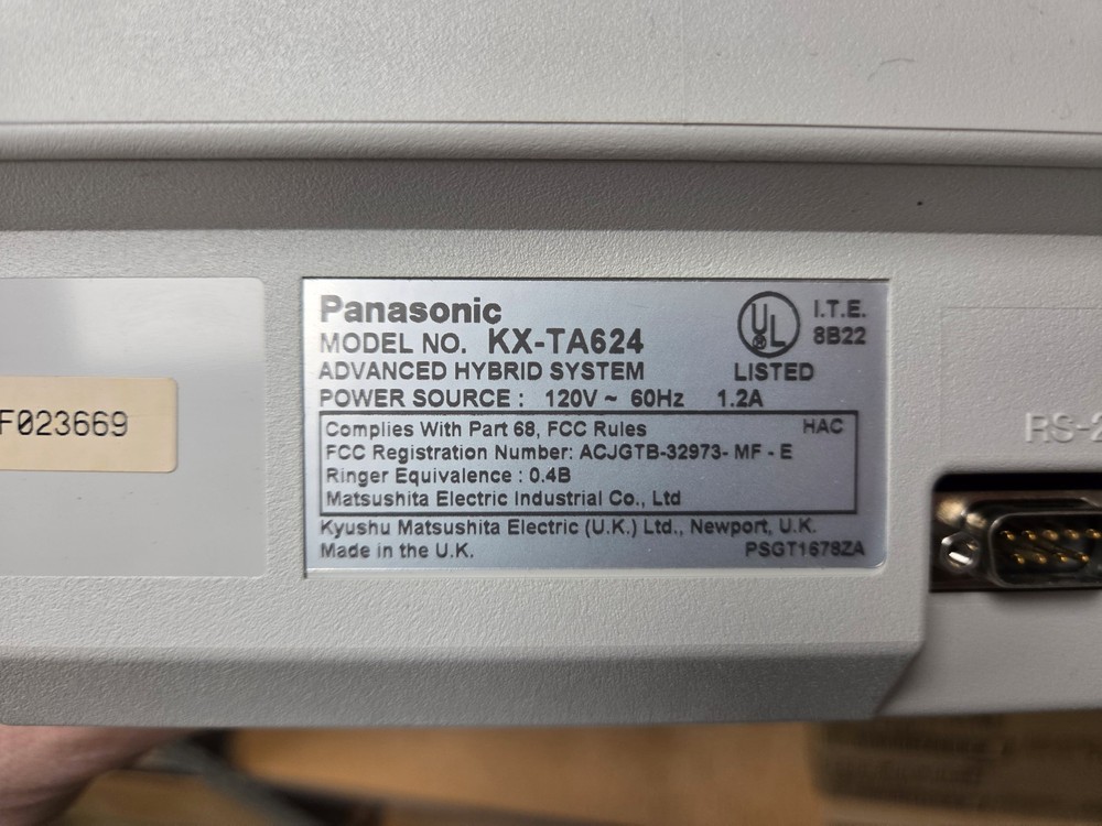 Panasonic KX-TA624 Advanced Hybrid Phone System