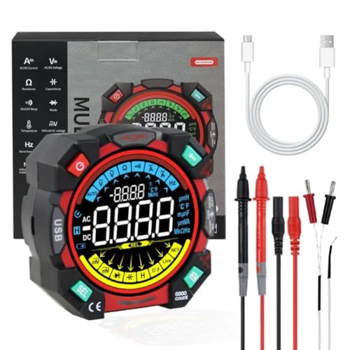 Portable Digital Multimeter Tester 6000 Counts VA Display Auto-Ranging