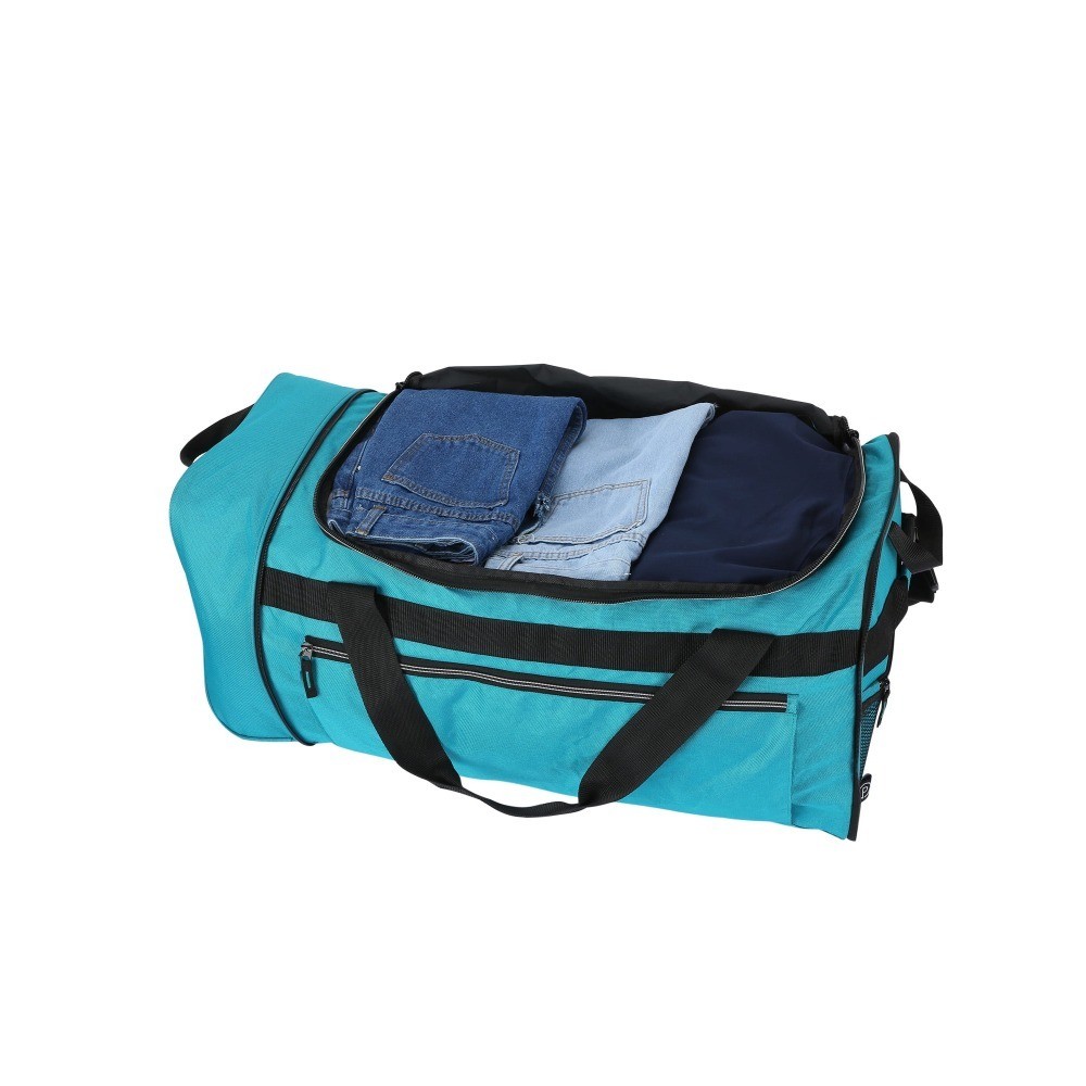 Large 28-Inch Expandable Rolling Duffel Bag with Wheels for Travel Teal