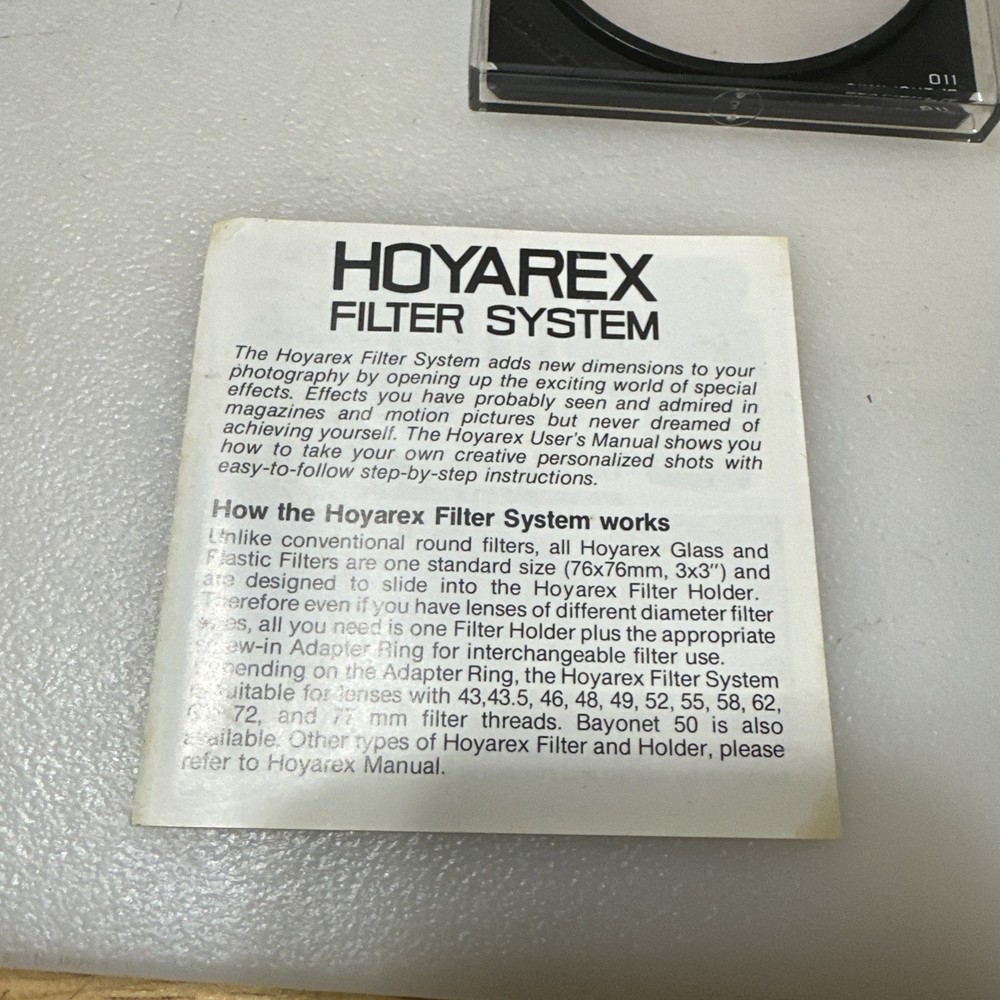 Hoyarex Filter System 49mm, Includes Adapter And 3 Filters And A Skylight Plus