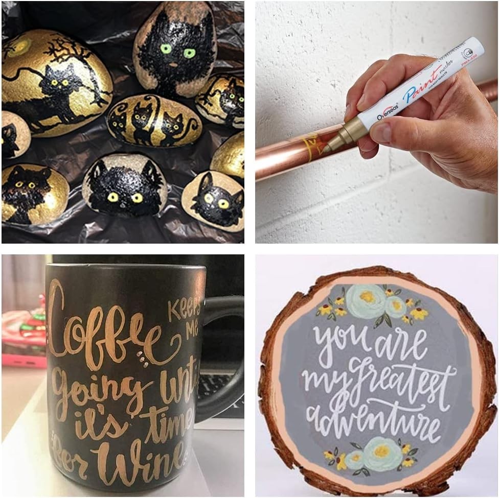 Versatile Red Paint Markers - Quick-Drying, Medium Tip for Multiple Surfaces