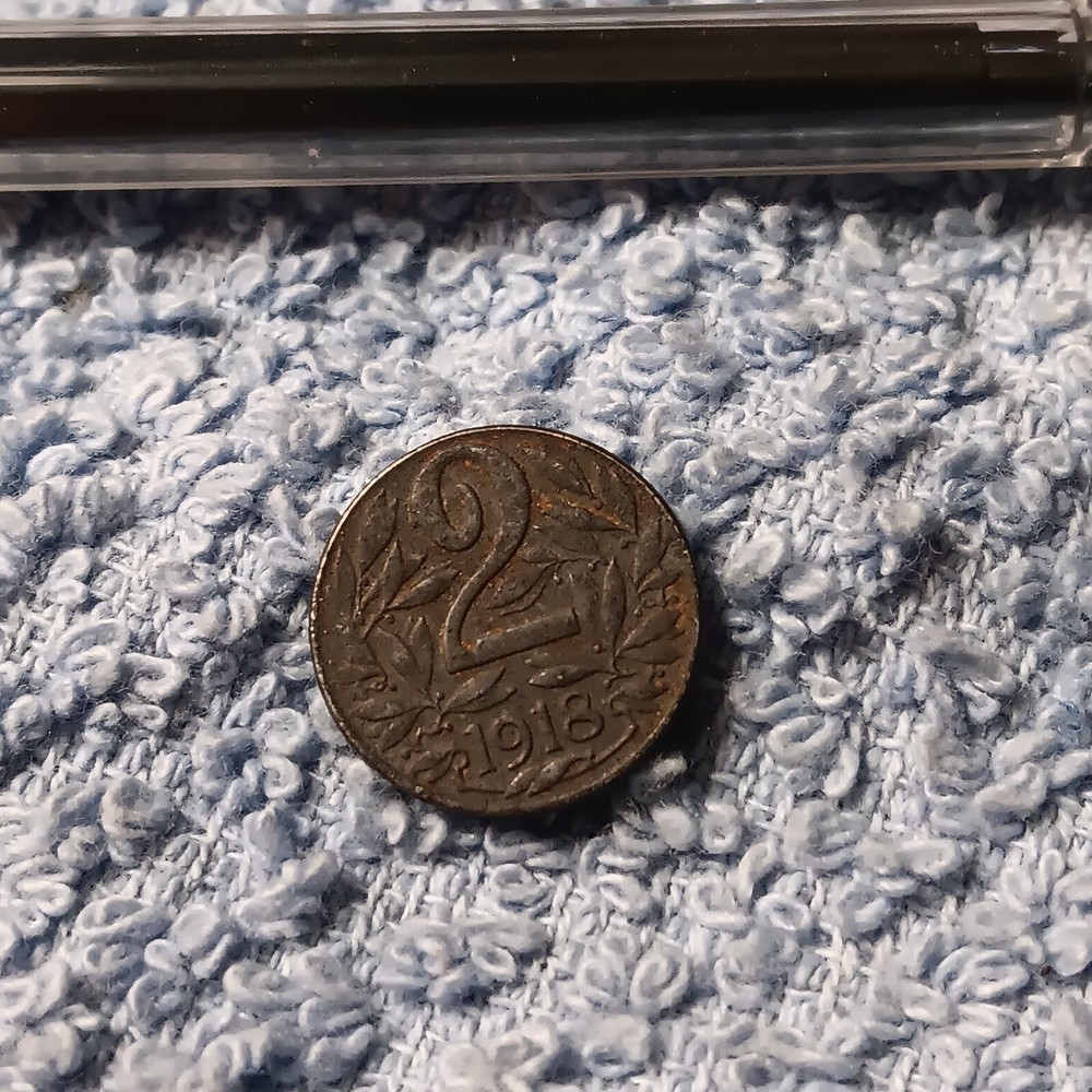 Austrian 1918 2 Heller Coin , KM#2824