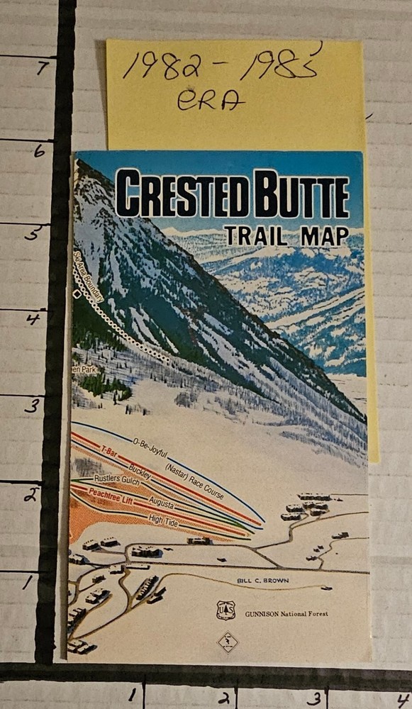 CRESTED BUTTE SKI AREA TRAIL MAP (1982-85 ERA) EX-MINT