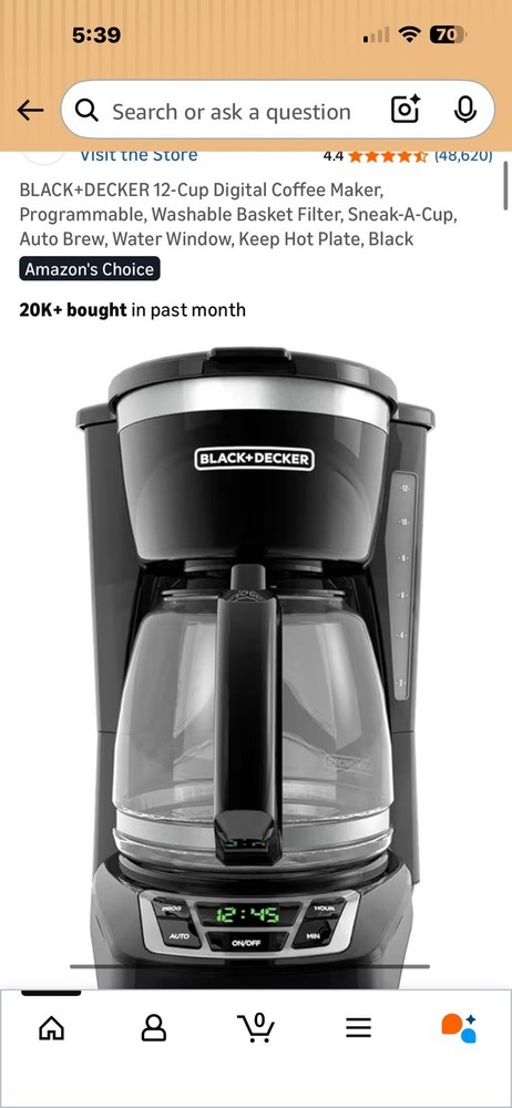 BLACK+DECKER 12-Cup  Programmable Coffee Maker
