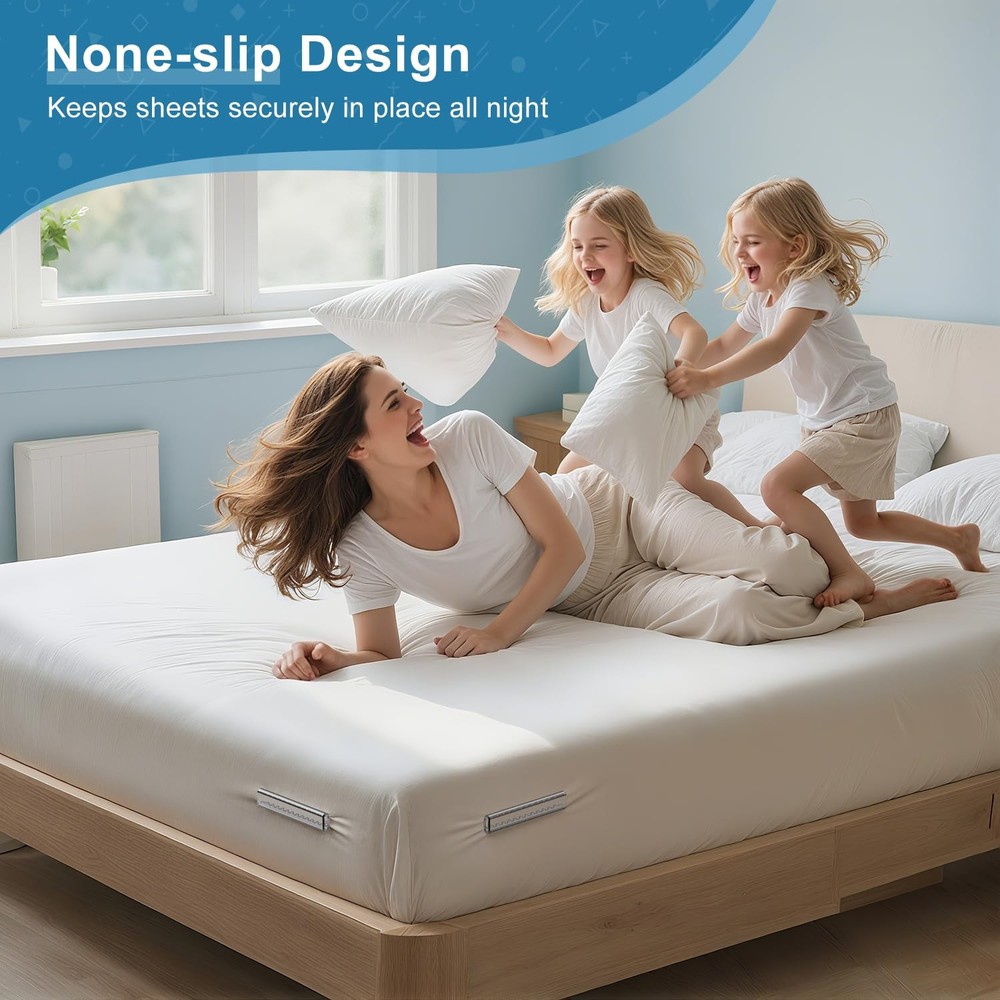 Lock Sheet Holders Keep Sheets Firm & Tight, Heavy Duty Bed Sheet Holder Stra...