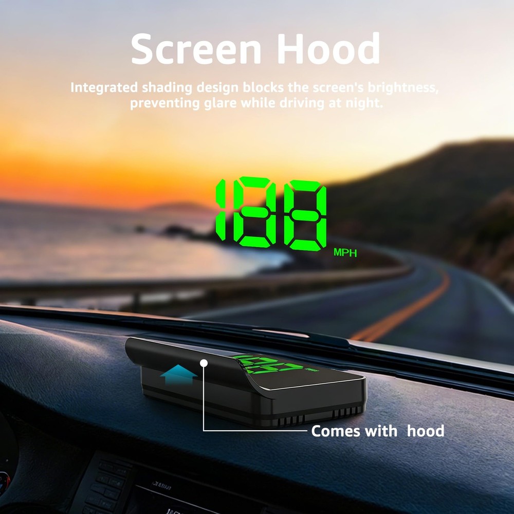 Universal Car GPS HUD Head Up Display Digital Speedometer USB Plug & Play Mph